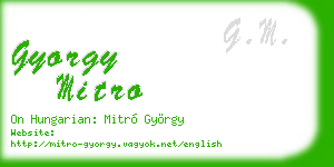 gyorgy mitro business card