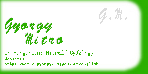 gyorgy mitro business card